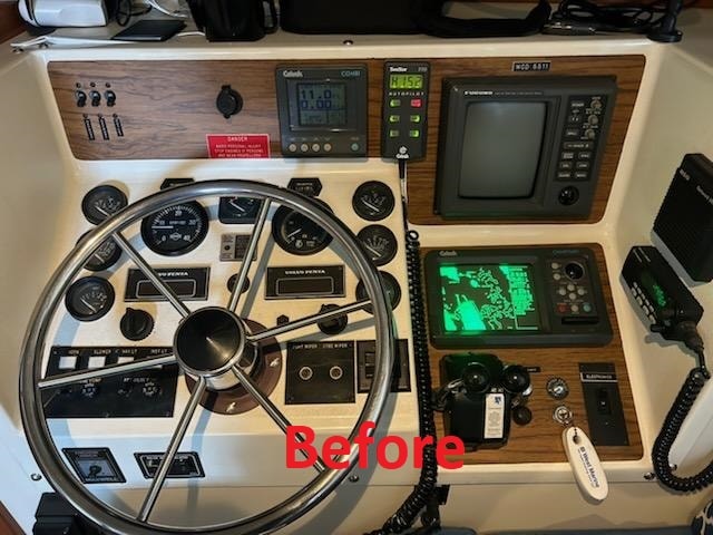 Dolphin Song helm station before electronics upgrade