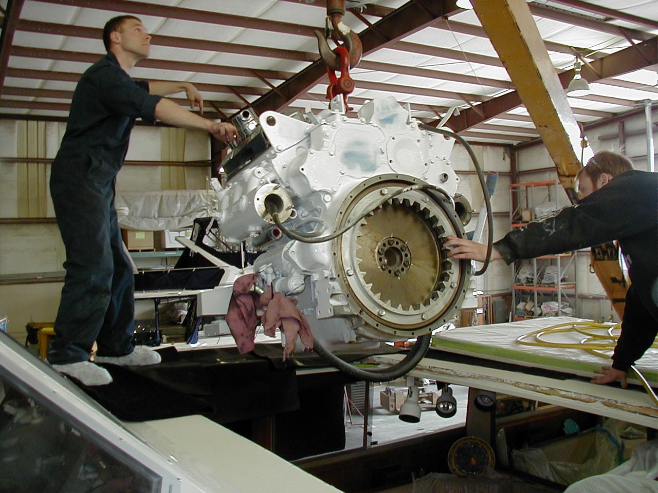 Marine technician engine service